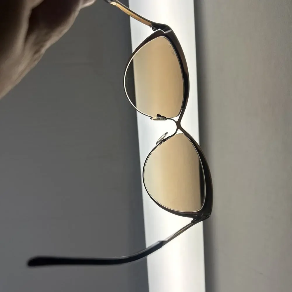 Jimmy Choo POLLY/S 000JD Gold Cat Eye Sunglasses Made in Italy Case Brown